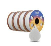 OVERTURE 4KG PLA Filament Bundle 1.75mm, High Speed 3D Printer Filament Bundle (4 Pack), White*4 PLA on Cardboard Spool (2.2lbs) - Neatly Wound, Accuracy +/- 0.02mm, Fit Most FDM Printers