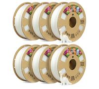 OVERTURE 6KG Bundle Easy PLA 1.75mm 3D Printer Filament, 6 Pack 1kg Spool (2.2lbs), Dimensional Accuracy +/- 0.02mm, Fit Most FDM Printe (Easy White*6)