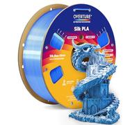 OVERTURE Dual Color Silk PLA Filament 1.75mm 1kg, Shiny Bi-Color Silk Blue-Silver PLA 3D Printer Filament 1kg (2.2 lbs) Cardboard Spool-Neatly Wound, Accuracy +/- 0.02mm, Fit Most FDM Printers