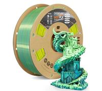 OVERTURE Dual Color Silk PLA Filament 1.75mm 1kg, Shiny Bi-Color Silk Blue-Yellow PLA 3D Printer Filament 1kg (2.2 lbs) Cardboard Spool-Neatly Wound, Accuracy +/- 0.02mm, Fit Most FDM Printers