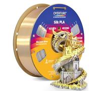 OVERTURE Dual Color Silk PLA Filament 1.75mm 1kg, Shiny Bi-Color Silk Gold-Silver PLA 3D Printer Filament 1kg (2.2 lbs) Cardboard Spool-Neatly Wound, Accuracy +/- 0.02mm, Fit Most FDM Printers