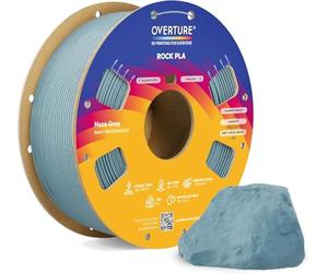 OVERTURE Marble PLA 3D Printer Filament 1.75mm, Rock PLA, 1kg Haze Grey | Realistic Marble & Rock Textures, Unique Veining, Rough Matte Finish, Accuracy ± 0.02mm, Fits Most FDM (Haze Grey)