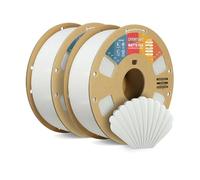 OVERTURE Matte PLA 3D Printer Filament 1.75mm, 2KG Bundle Matte Filament PLA, 2 Pack 1kg(2.2lbs) Cardboard Spool, High Precision ±0.02mm (Matte White*2)