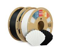 OVERTURE Matte PLA 3D Printer Filament 1.75mm, 2KG Bundle Matte Filament PLA, 2 Pack 1kg(2.2lbs) Cardboard Spool, High Precision ±0.02mm (Black*1+White*1)