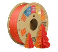 OVERTURE Matte PLA 3D Printer Filament 1.75mm, Dual Color PLA Matte Filament 1kg(2.2lbs), Easy to Print, Cardboard Spool, High Precision ±0.02mm (Matte Orange-Red)