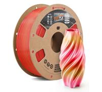 OVERTURE Multicolor Silk PLA Filament 1.75mm 1kg, Shiny Silk Golden Ember Rainbow PLA 3D Printer Filament 1kg (2.2 lbs) Cardboard Spool-Neatly Wound, Accuracy +/- 0.02mm, Fit Most FDM Printers