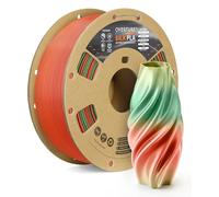 OVERTURE Multicolor Silk PLA Filament 1.75mm 1kg, Shiny Silk Lettuce Tomato Rainbow PLA 3D Printer Filament 1kg (2.2 lbs) Cardboard Spool-Neatly Wound, Accuracy +/- 0.02mm, Fit Most FDM Printers