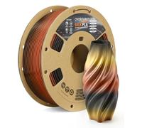 OVERTURE Multicolor Silk PLA Filament 1.75mm 1kg, Shiny Silk Tiger Eye Rainbow PLA 3D Printer Filament 1kg (2.2 lbs) Cardboard Spool-Neatly Wound, Accuracy +/- 0.02mm, Fit Most FDM Printers
