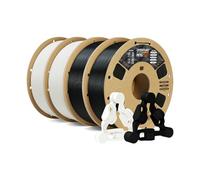OVERTURE PETG 3D Printer Filament 1.75mm, Neatly Wound Durable PETG, 4kg Spool (4 * 1kg), Strong Toughness Filament, Accuracy +/- 0.02mm, Fit Most FDM Printers (Black*2+White*2)