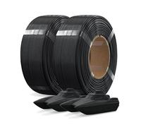 OVERTURE PETG Filament 1.75mm, 2KG Refill Bundle (2 * 1kg) on Reusable Spool (Black*2), High Impact Resistance, Tangle-Free, Vacuum Sealed for Reliable Printing