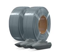 OVERTURE PETG Filament 1.75mm, 2KG Refill Bundle (2 * 1kg) on Reusable Spool (Space Gray*2), High Impact Resistance, Tangle-Free, Vacuum Sealed for Reliable Printing
