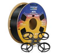 OVERTURE PETG Filament 1.75mm, High Speed Printing 3D Printer Filament, Black PETG 1kg (2.2lbs) Cardboard Spool- Neatly Wound, Dimensional Accuracy +/- 0.02mm, Fit Most FDM Printers