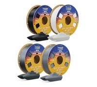 OVERTURE PETG Filament 1.75mm, Strong & Durable PETG 3D Printer Filament, High Impact Resistance, 1kg*4(8.8lbs), Cardboard Spool, High Precision ±0.02mm (Black+White+Light Gray+Space Gray)