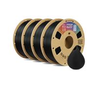 OVERTURE PLA Filament 1.75mm PLA 3D Printer Filament, 4kg Cardboard Spool (8.8lbs), Dimensional Accuracy +/- 0.02mm, Fit Most FDM Printer(Black*4)
