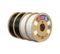 OVERTURE PLA Filament 1.75mm PLA 3D Printer Filament, 4kg Cardboard Spool (8.8lbs), Dimensional Accuracy +/- 0.02mm, Fit Most FDM Printer(Black*2+White*2)