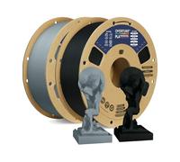 OVERTURE PLA Plus (PLA+) Filament 1.75mm, Stronger & More Durable, Professional Toughness 3D Printer Filament, 1kg*2(4.4lbs), Cardboard Spool, High Precision +/- 0.02mm (Black+Light Gray)