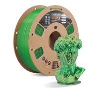OVERTURE Silk PLA 3D Printer Filament 1.75mm, Color Changing PLA, Gradient Metallic Shine, High Flow, Low Warping, 1kg Cardboard Spool, Ideal for Cosplay & Artistic Prints (Silk Evergreen Bronze)