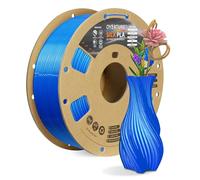 OVERTURE Silk PLA Filament 1.75mm 1kg, Shiny Silk Blue PLA 3D Printer Filament 1kg (2.2 lbs) Cardboard Spool-Neatly Wound, Dimensional Accuracy +/- 0.02mm, Fit Most FDM Printers