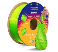OVERTURE Silk PLA Filament 1.75mm 1kg, Shiny Silk Neon Green PLA 3D Printer Filament 1kg (2.2 lbs) Cardboard Spool-Neatly Wound, Dimensional Accuracy +/- 0.02mm, Fit Most FDM Printers