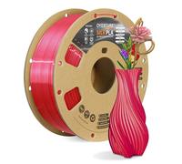 OVERTURE Silk PLA Filament 1.75mm 1kg, Shiny Silk Red PLA 3D Printer Filament 1kg (2.2 lbs) Cardboard Spool-Neatly Wound, Dimensional Accuracy +/- 0.02mm, Fit Most FDM Printers
