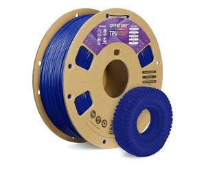 OVERTURE TPU Filament 1.75mm Flexible TPU Roll, 95A Soft 3D Printer Filament, 1kg Spool (2.2 lbs), Dimensional Accuracy +/- 0.02 mm(Blue)