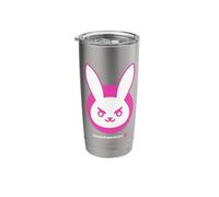 Overwatch 2 D.Va White & Pink Rabbit Centre Icon Logo Stainless Steel Insulated Tumbler