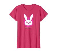 Overwatch 2 D.Va White & Pink Rabbit Centre Icon Logo T-Shirt, Women, Red Heather, Large