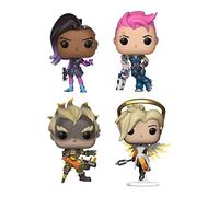 Overwatch Pack of 4 Pop! Games Vinyl Figures Dark/Zarya/Junkrat/Mercy (Glow) 9 cm