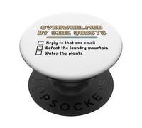 Overwhelmed by Side Quest - Funny Laundry Quests PopSockets Adhesive PopGrip