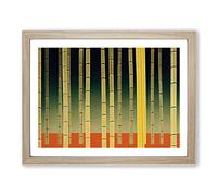 Overwhelming Abstract Bamboo Forest Framed Wall Art Print A2 Oak
