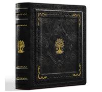Ovesmusl 3 Ring Binder 2 Inch D Ring Holds 550 Sheets, Vintage PU Leather Three Ring Binder for 8.5 x 11 Inch Letter Size Paper with Embossed Tree of Life Pattern & Double Inside Pockets, Black