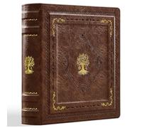 Ovesmusl 3 Ring Binder 2 Inch D Ring Holds 550 Sheets, Vintage PU Leather Three Ring Binder for 8.5 x 11 Inch Letter Size Paper with Embossed Tree of Life Pattern & Double Inside Pockets, Brown