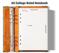 Ovesmusl PU Leather A5 Binder 6 Ring Refillable Journal 100 GSM 240 Pages Refill Paper Include A5 Planner Binder Loose Leaf Binder Notebook 5.7”x8.3”, Brown Sun