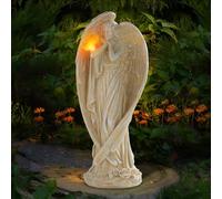 Ovewios Angel Figurine Outdoor Decor, Large Angel Garden Statues with Butterfly Solar LED Lights Yard Decorations Lawn Ornaments Figurines for Outside, Angel Gardening Gifts