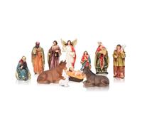 Ovewios Christmas Nativity Set Figurines, Resin Nativity Scene Indoor Christmas Holy Family Figurine Decorations for Tabletop Holidays Home Decor, 11PCS