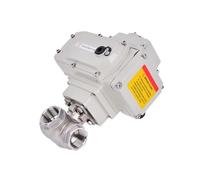 OVHJPKTPI G3/4 T/L three-way high platform electric ball valve stainless steel Q911F-16P internal thread ball valve(110VAC-L TYPE)