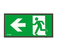 Ovia OBKC4-L-B 4W LED IP20 Maintained Self-Test Enable/Disable Emergency Sign - Legend Left - 5500K - Black