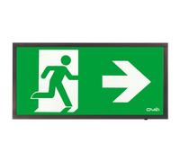 Ovia OBKC4-R-B 4W LED IP20 Maintained Self-Test Enable/Disable Emergency Sign - Legend Right - 5500K - Black