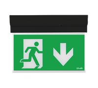 Ovia OBKH2-D-B 2W LED IP20 Maintained Self-Test Enable/Disable Emergency Exit Box - Legend Down - 5500K - Black