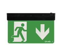 Ovia OBKS2-D-B 2W LED IP20 Maintained Self-Test Enable/Disable 5 In 1 Emergency Exit Sign - Legend Down - 5500K - Black