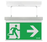 Ovia OBKV2-LR-W 2W LED IP20 Maintained Self-Test Enable/Disable Hanging Exit Sign - Legend Left/Right - 5500K - White