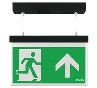 Ovia OBKV2-U-B 2W LED IP20 Maintained Self-Test Enable/Disable Hanging Exit Sign - Legend Up - 5500K - Black