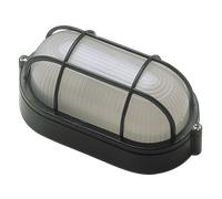 Ovia OVOL410BK Barra 240V E27 IP54 Oval Bulkhead W/Guard Black