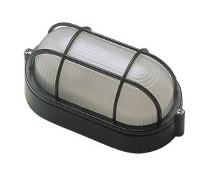 Ovia OVOL410BK Barra 240V E27 IP54 Oval Bulkhead W/Guard Black