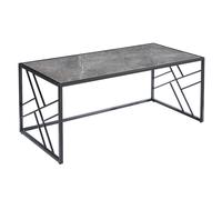 ovid gloss grey marble effect coffee table with black frame