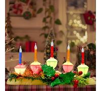Oviejo 5 Light Christmas Bubble Candle Lamps, Vintage Bubble Christmas Lights with 6 Multicolor Bubble Bulbs(1 Spare), Plug in Christmas Electric Candles for Party Home Centerpieces Christmas Decor