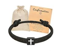 OVIFICEA Confirmation Gifts for Bo-ys Men, Cross Bracelet for Baptism First Communion Christian Easter, Religious Bracelet for Teen Bo-y, Ki-ds,Son, Daughter, Grandson, Nephew, Brother, Godchild