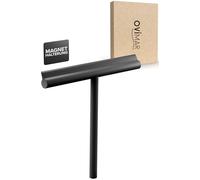 ovimar squeegee shower cleaner Tomma | in Black | magnetic | for gluing | no drilling required | bathroom accessory | shower squeegee | glass cleaning products