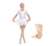 OVISSA Girls Ballet Plain Tights with hole 60 DEN Strong Soft Dance Kids Elastic Nude 4-7 Years