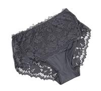OVLAJ Full briefs 3 Pcs Super Big Size Lace Underwear Women High Waist Lace Panties Mesh Seamless Briefs 3Xl 4Xl 5Xl-Black,5Xl